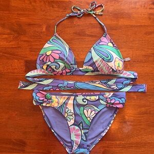 Aerie Pastel Floral Bikini Set - Size XL Top & Large bottoms
